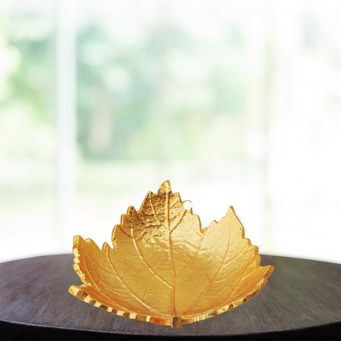 Brass Decorative Gold Plated Leaf Bowl 0.186kg